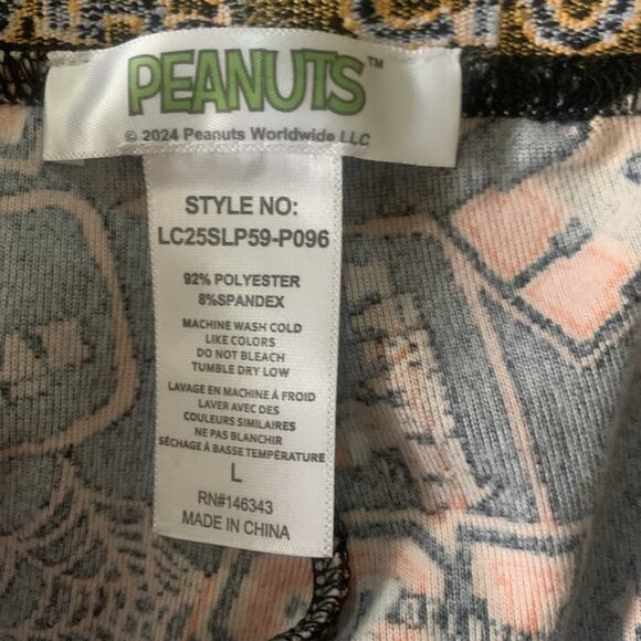 NWT PEANUTS MEN'S BLACK/ORANGE SPOOKY VIBES HALLOWEEN PAJAMA/LOUNGE PANTS LARGE - Picture 6 of 6